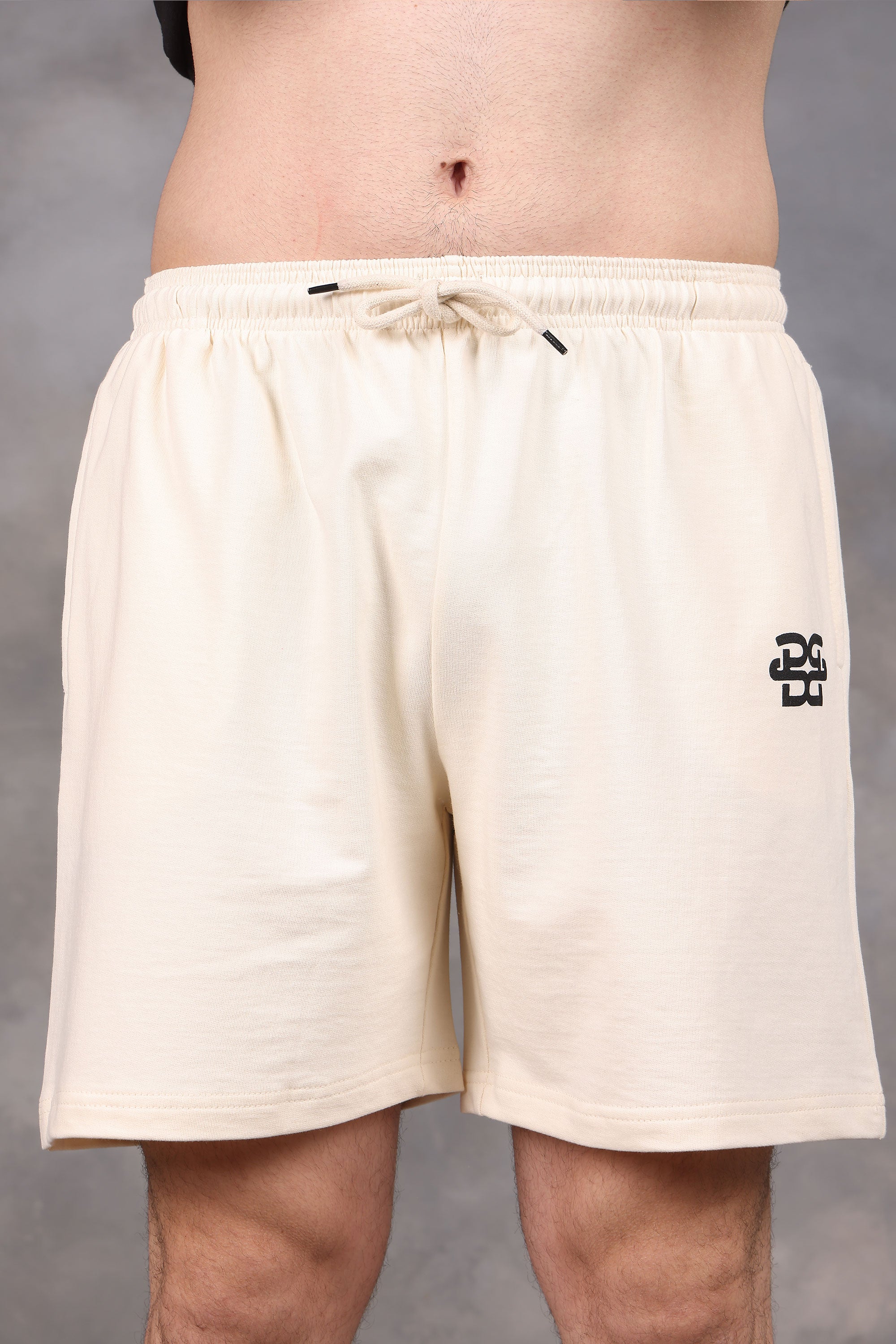 Cream Low-Waist Shorts