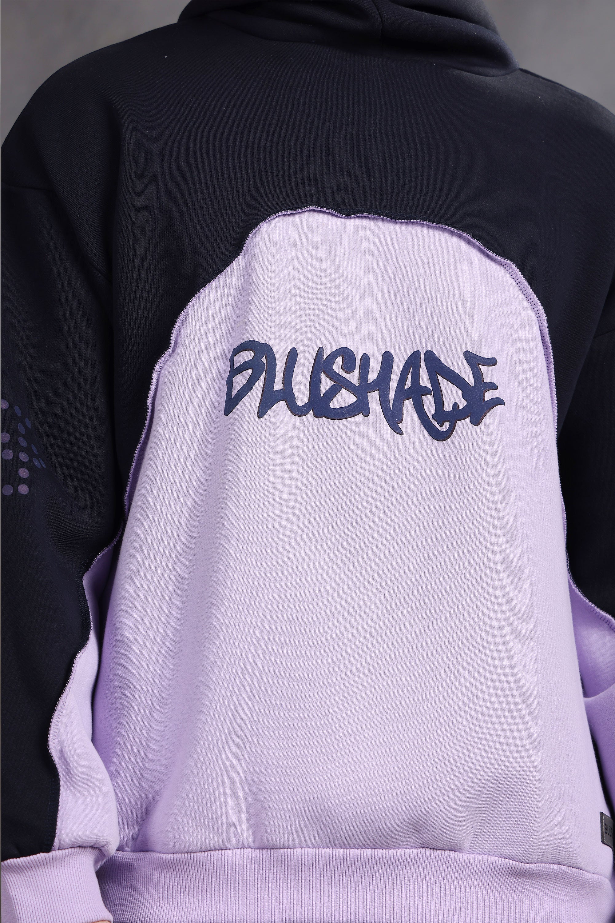 Blushade Navy & Lavender Oversized Hoodie