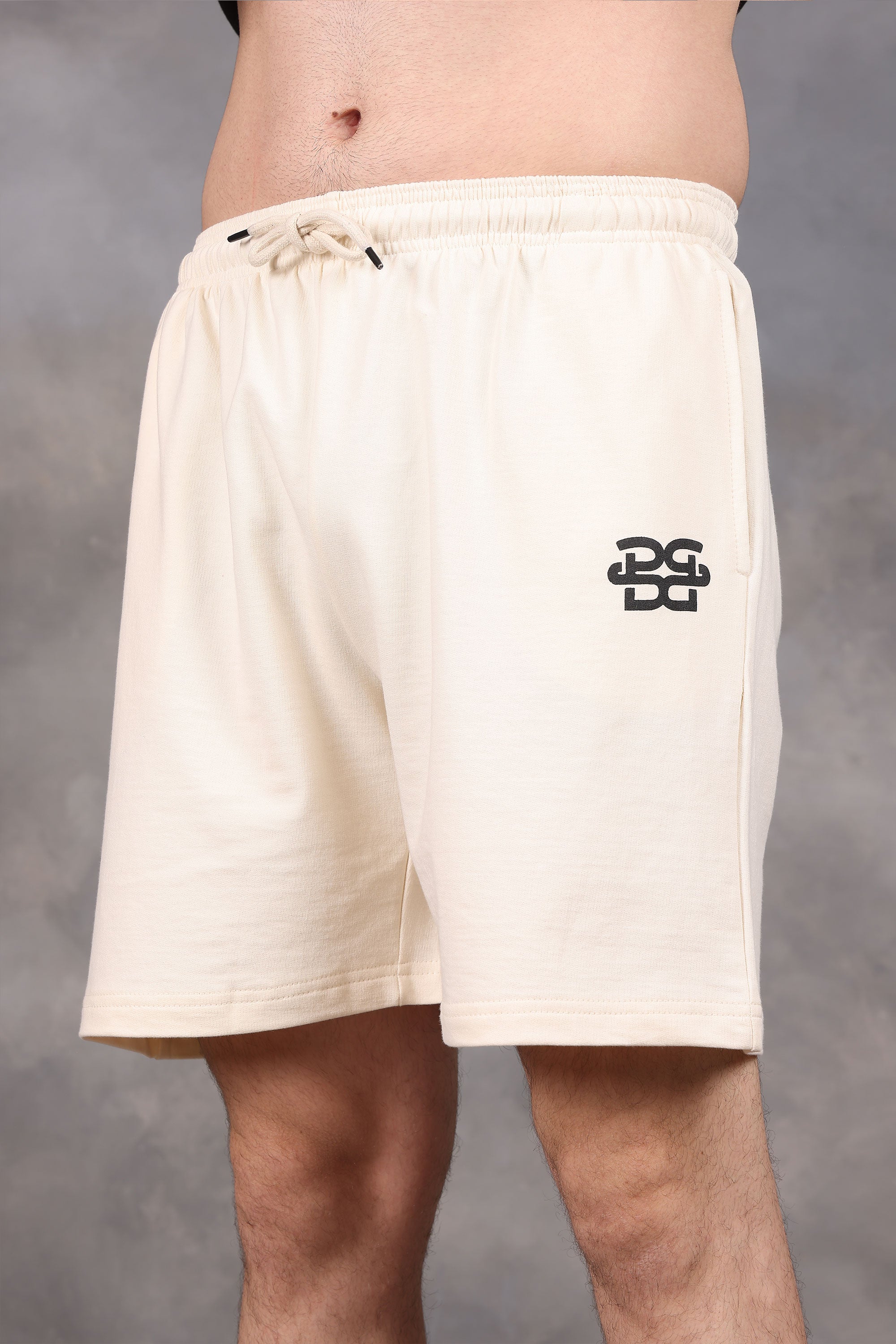 Cream Low-Waist Shorts