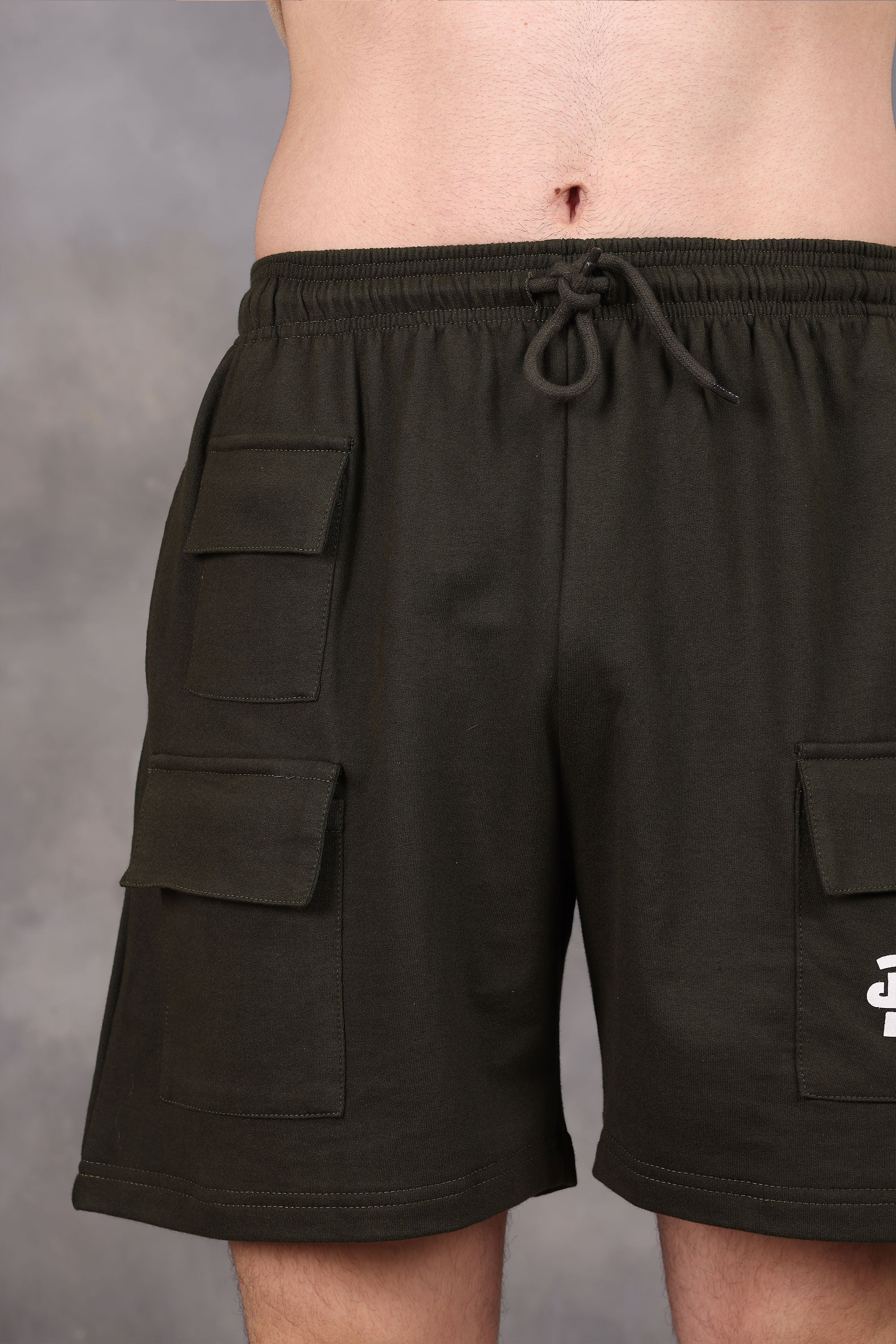 Military Green Utility Low-Waist Shorts