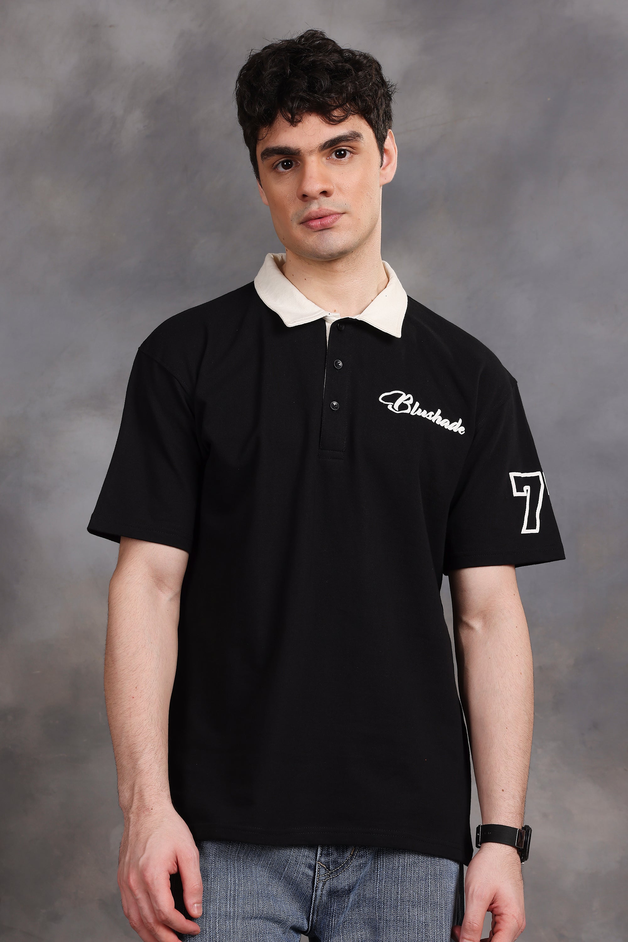 Billionaire Oversized Polo T-Shirt (Black)