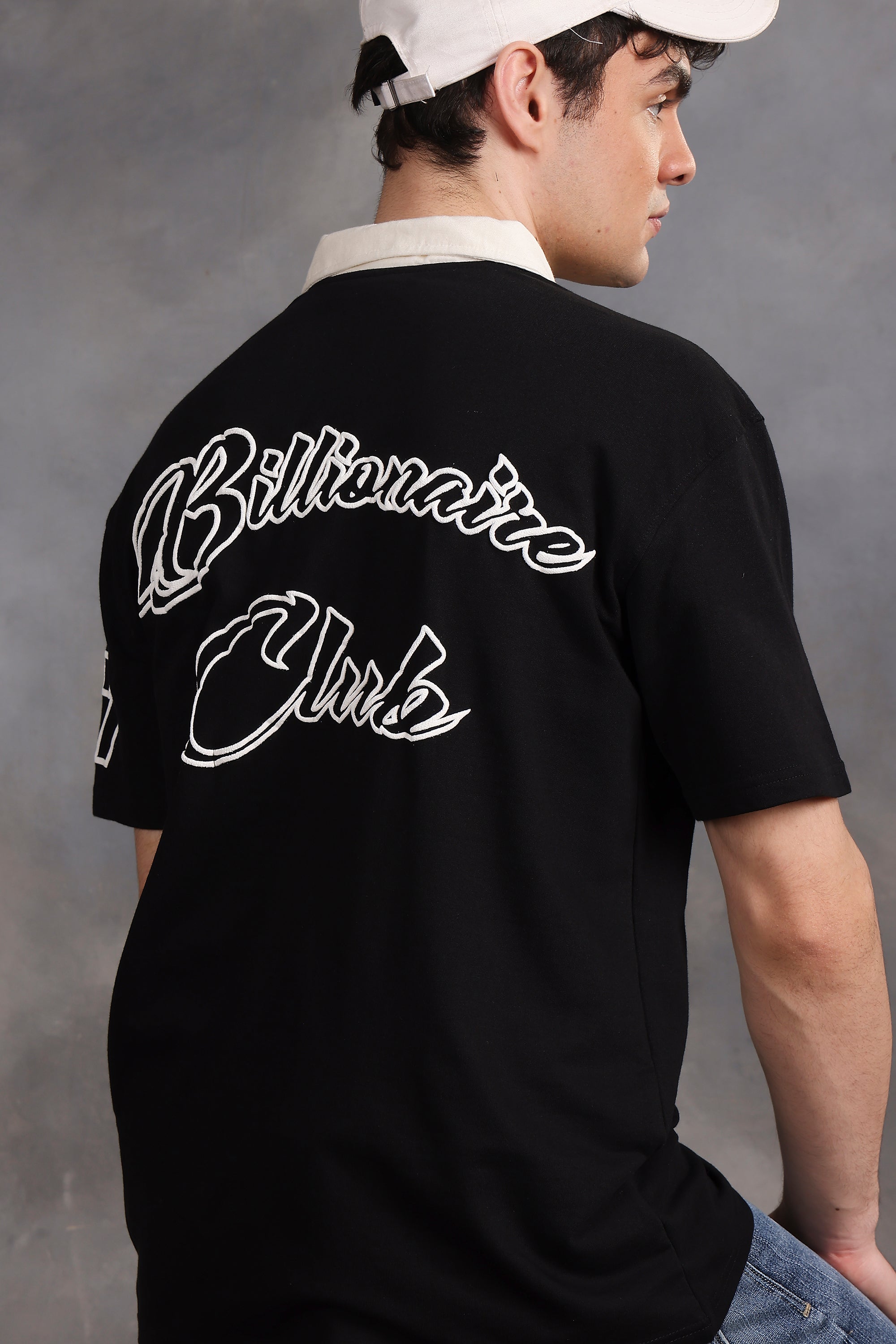 Billionaire Oversized Polo T-Shirt (Black)