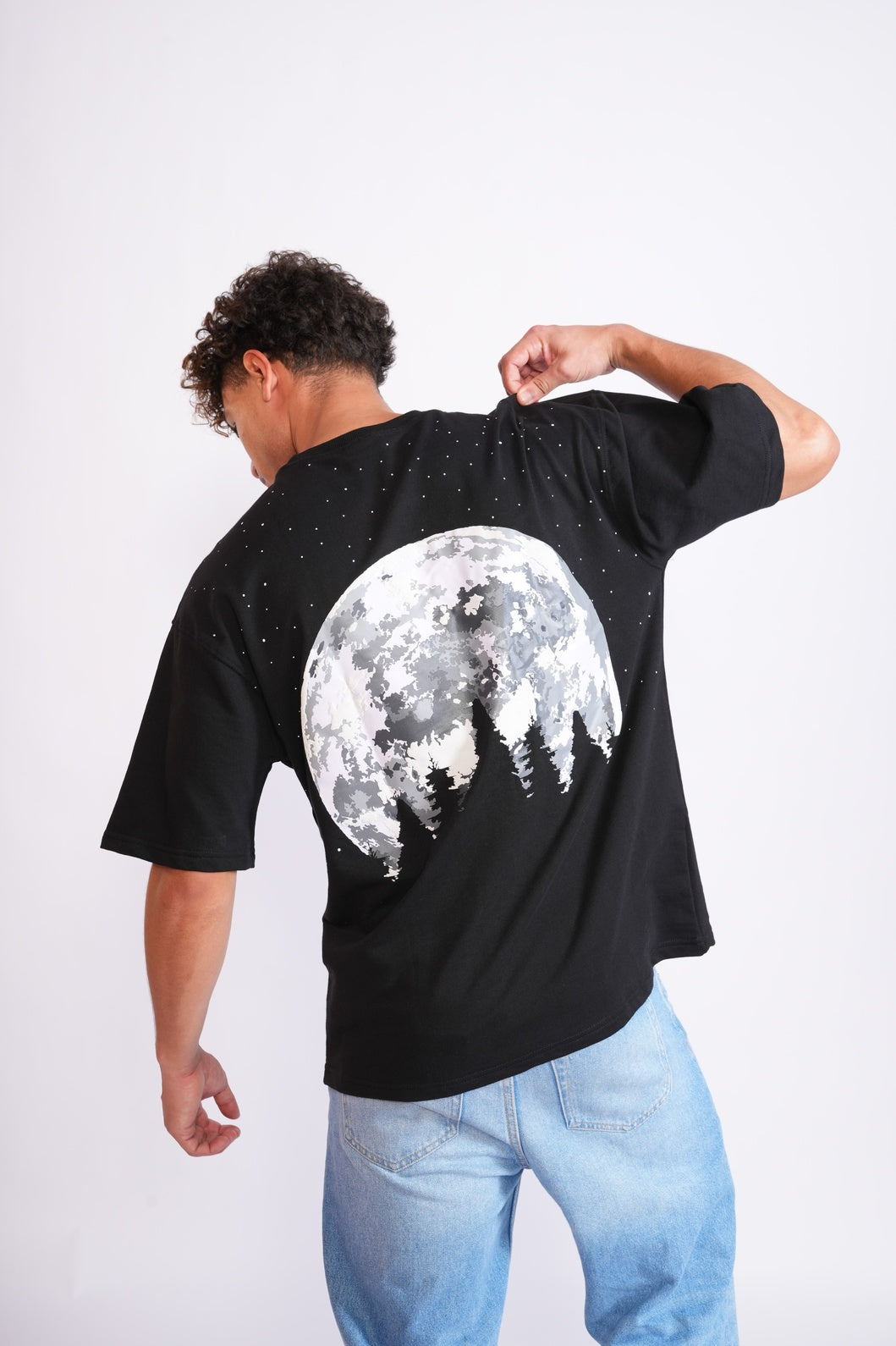 Black Stargazing Oversized T-Shirt