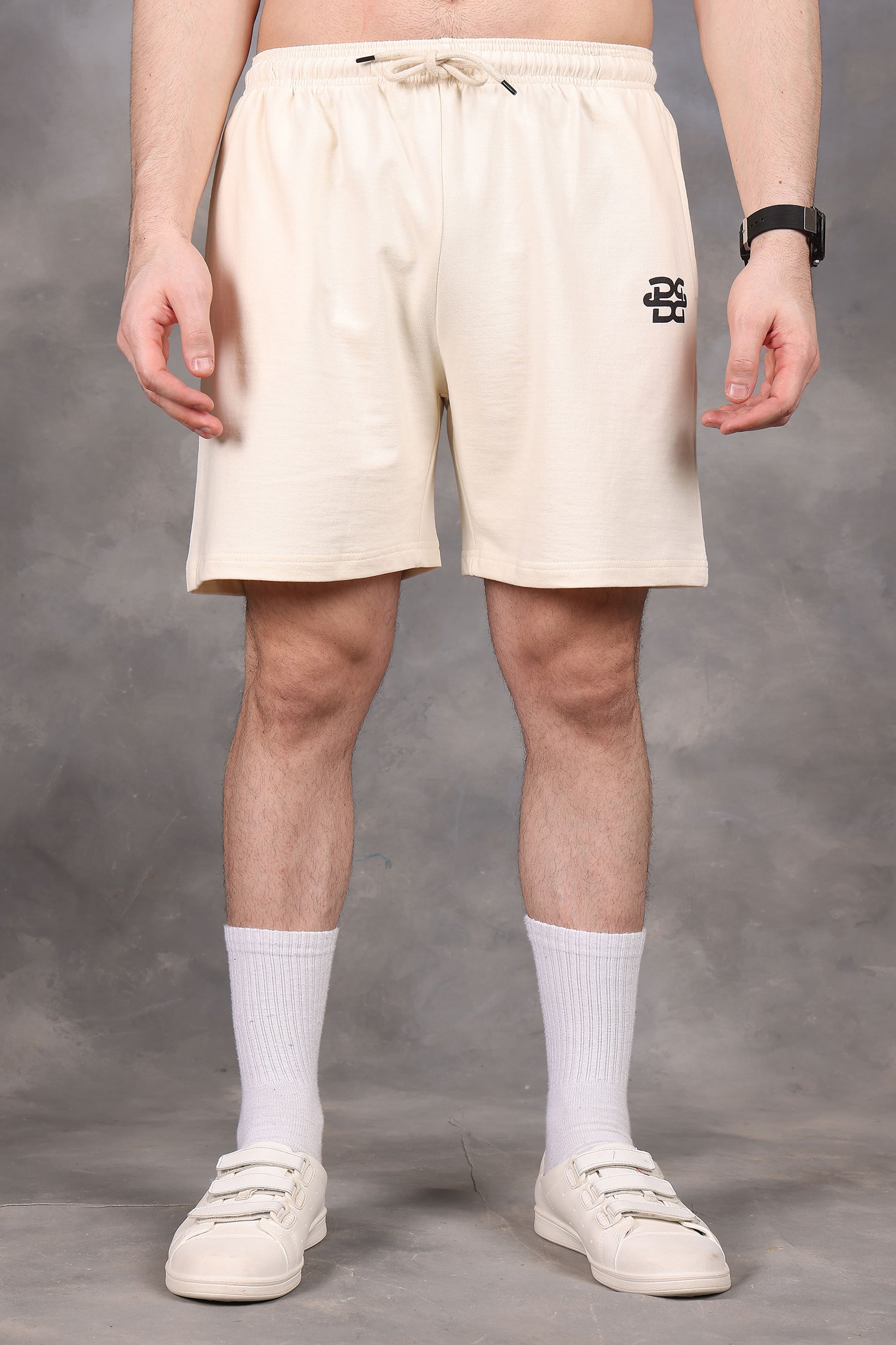 Cream Low-Waist Shorts