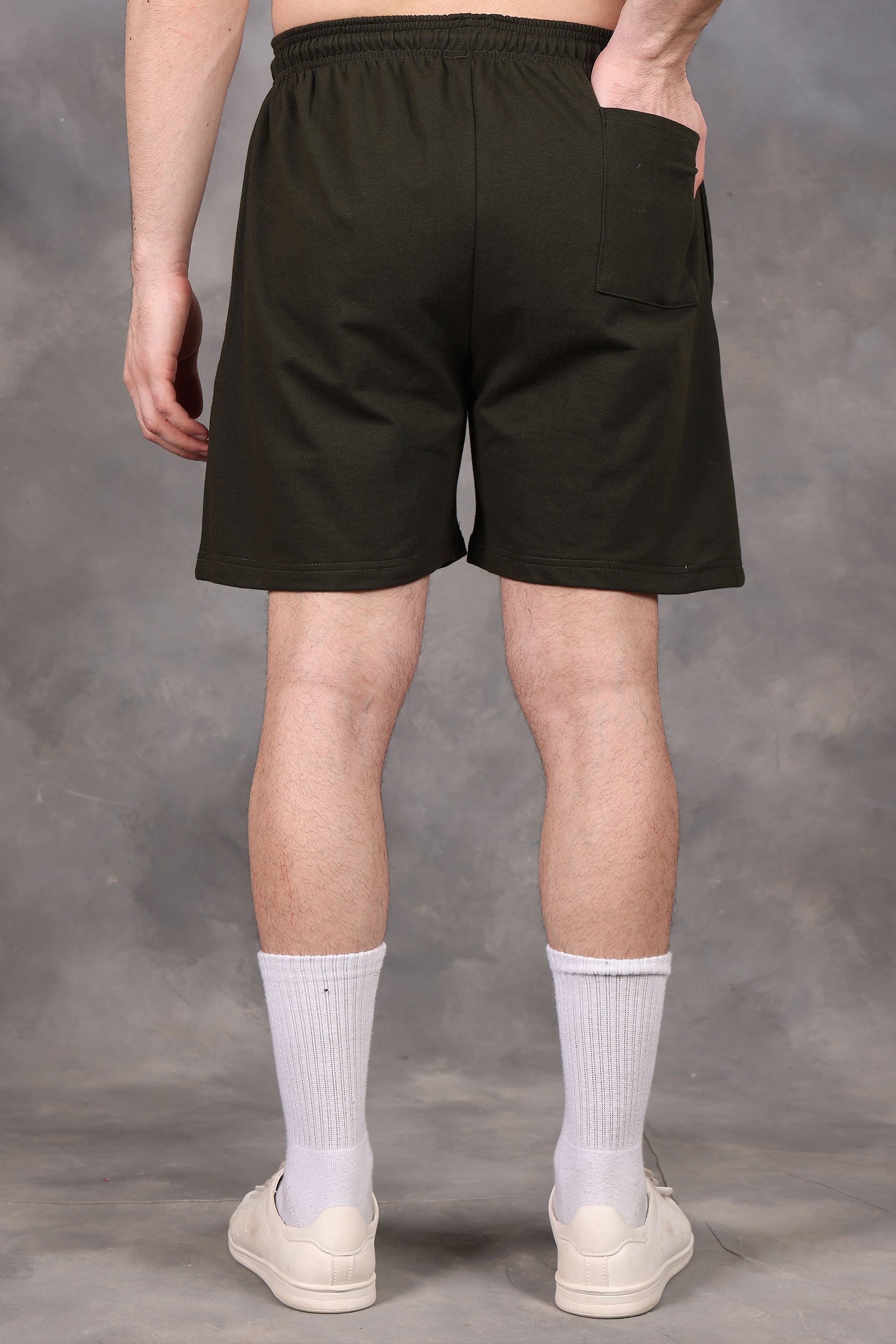 Military Green Utility Low-Waist Shorts