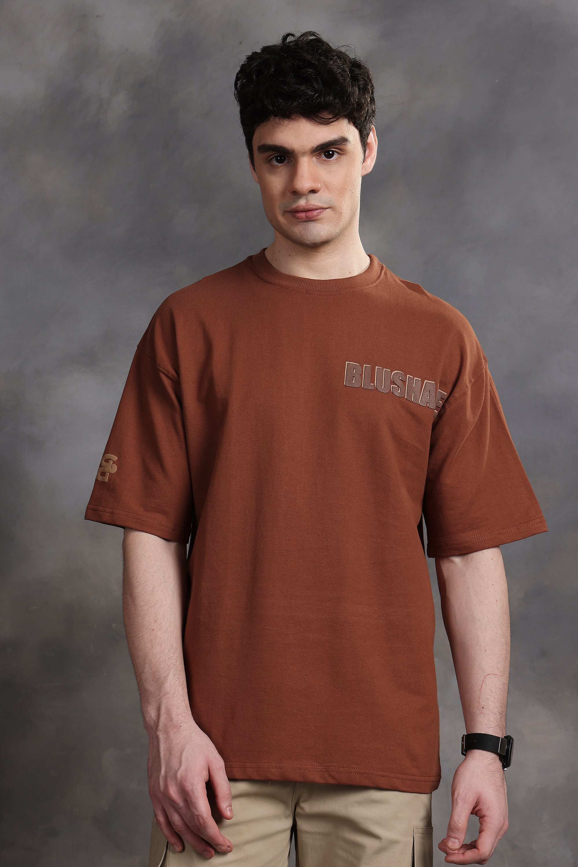 Over Drinking Oversized T-Shirt (Brown)