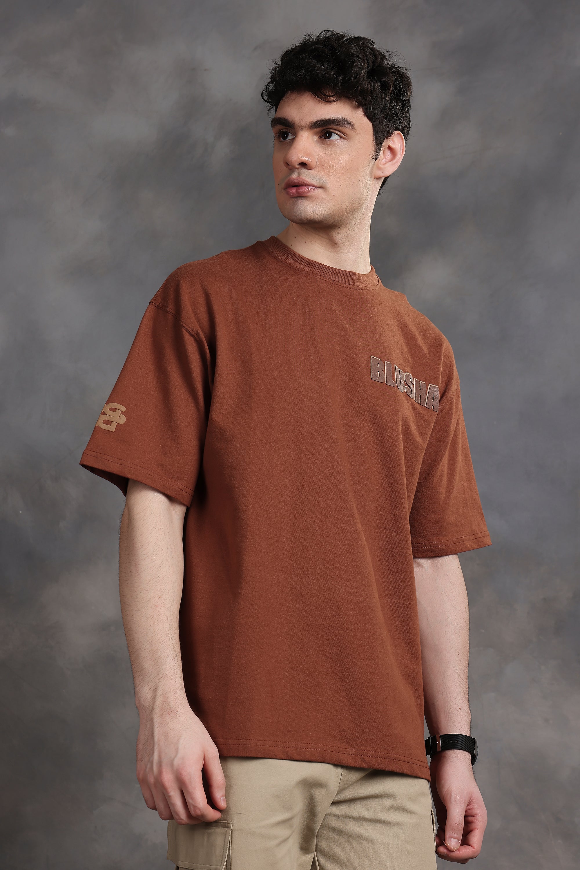 Over Drinking Oversized T-Shirt (Brown)