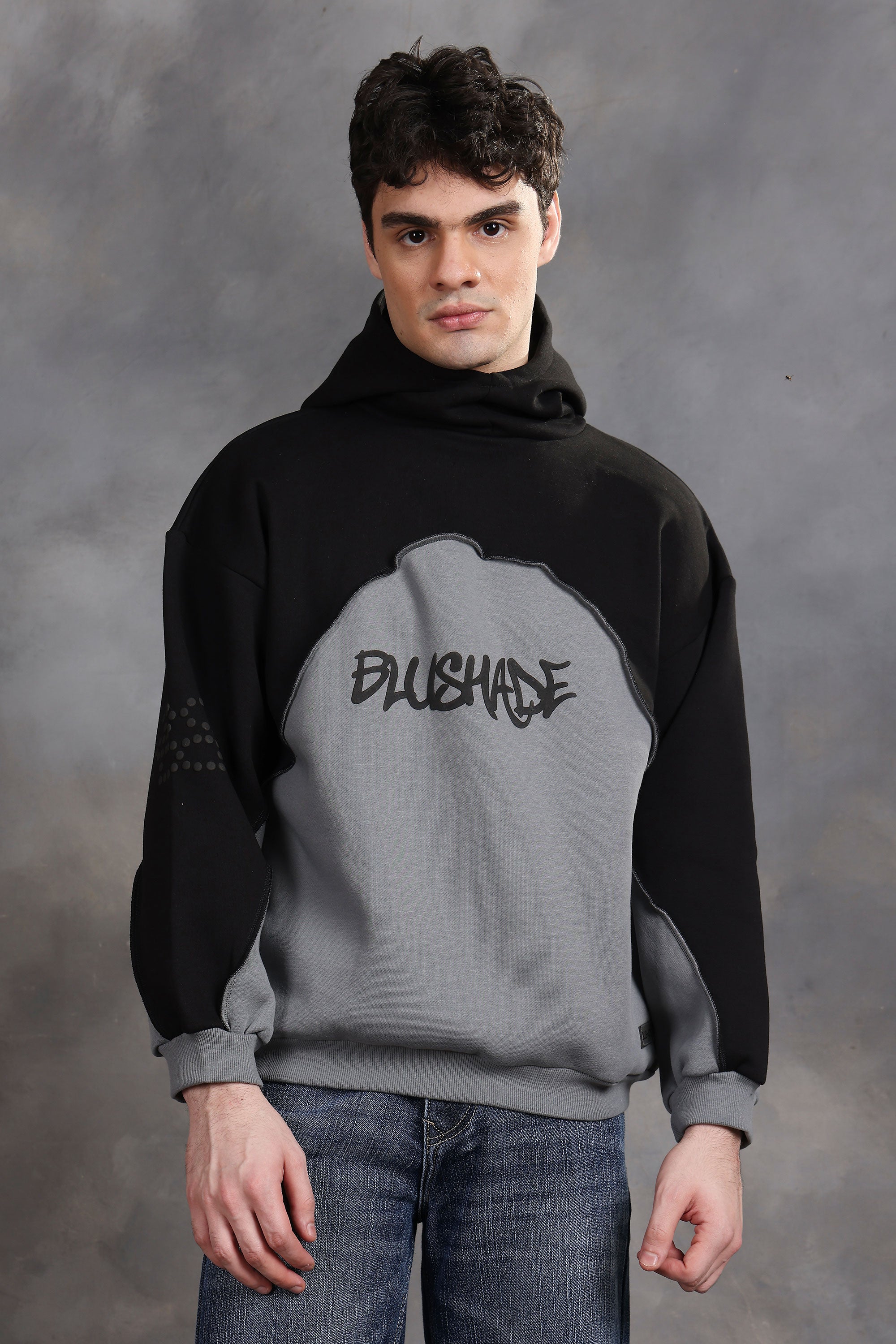 Blushade Black & Grey Oversized Hoodie