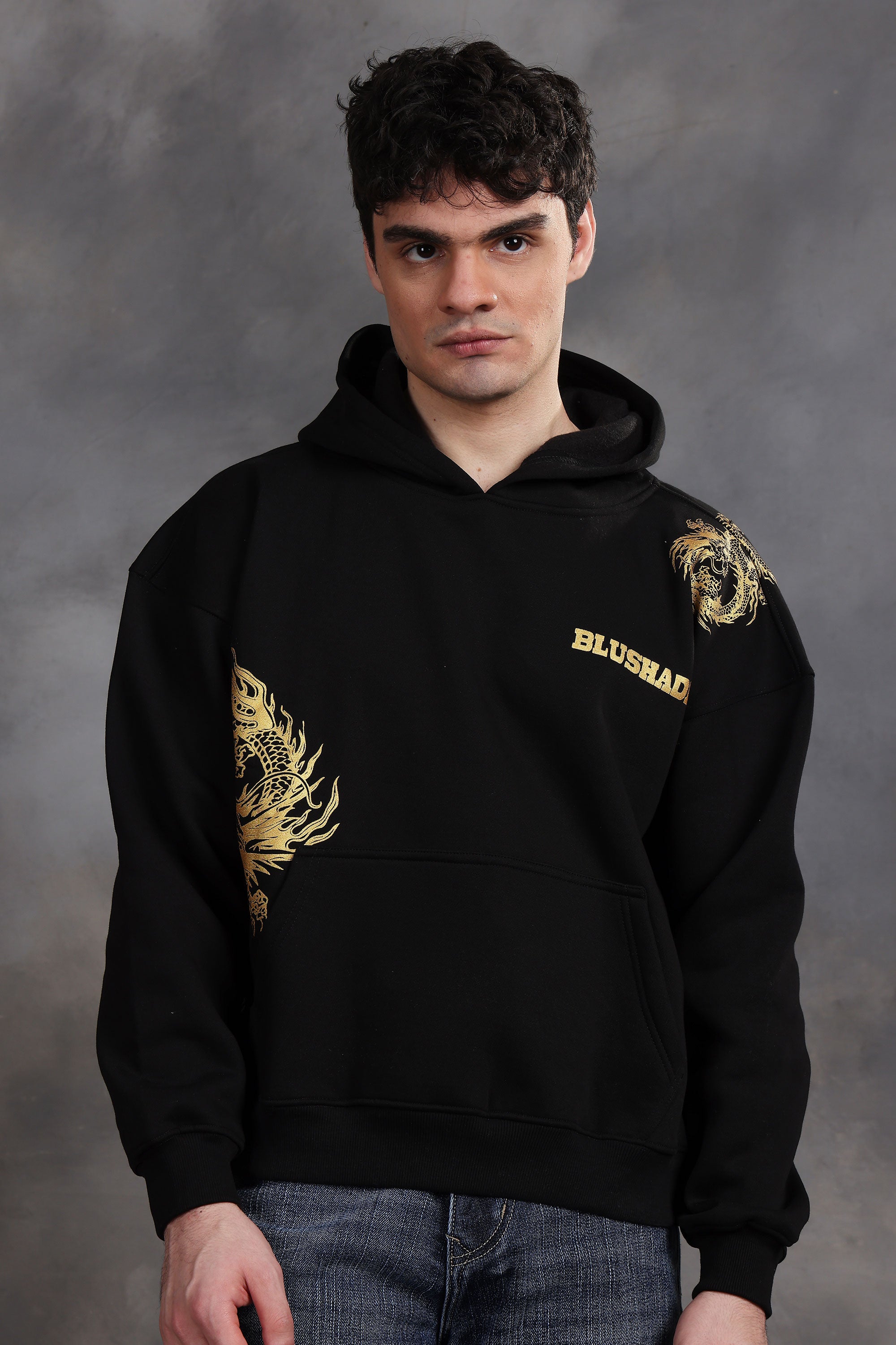 Dragon Black Oversized Hoodie