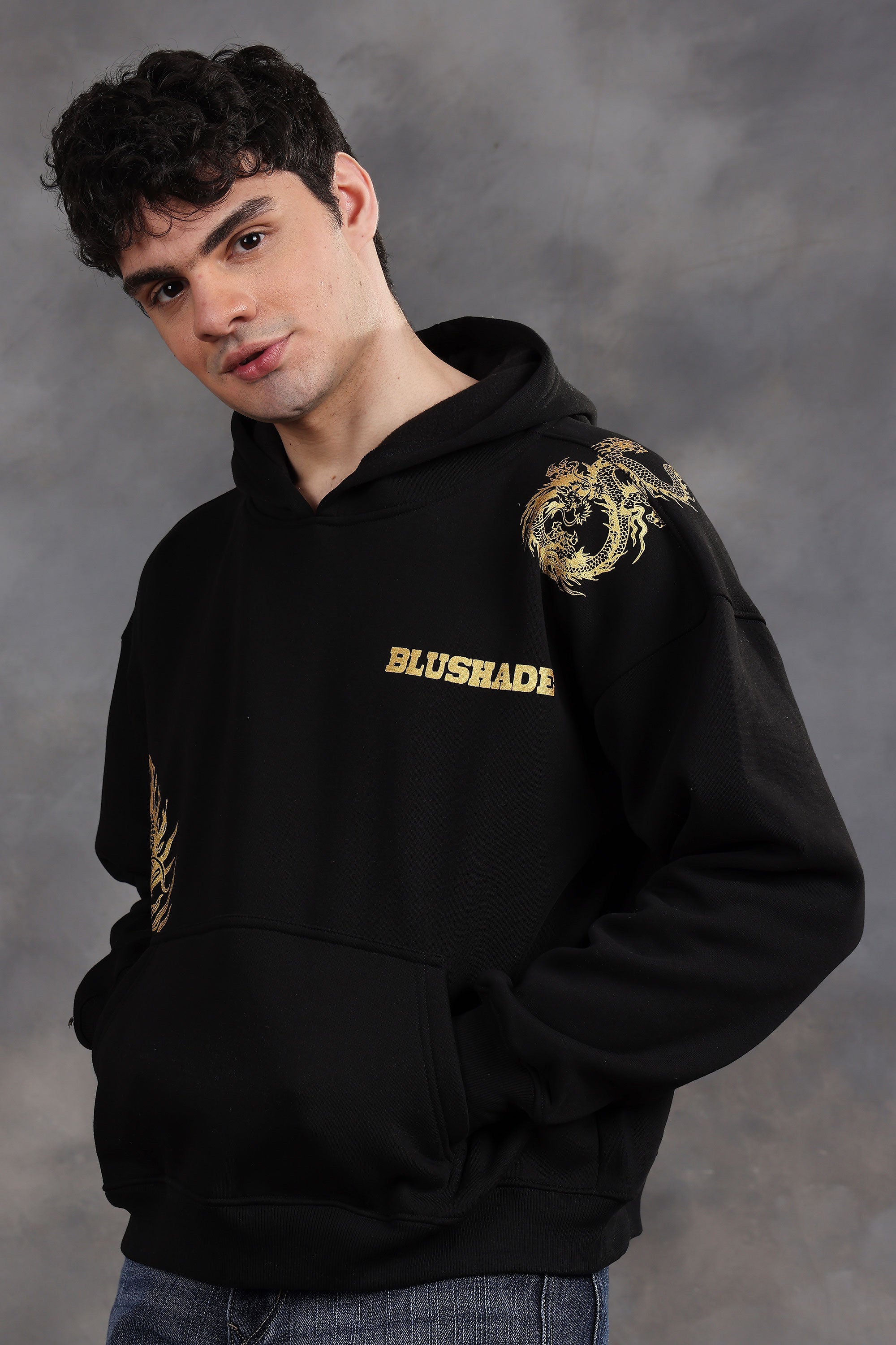 Dragon Black Oversized Hoodie