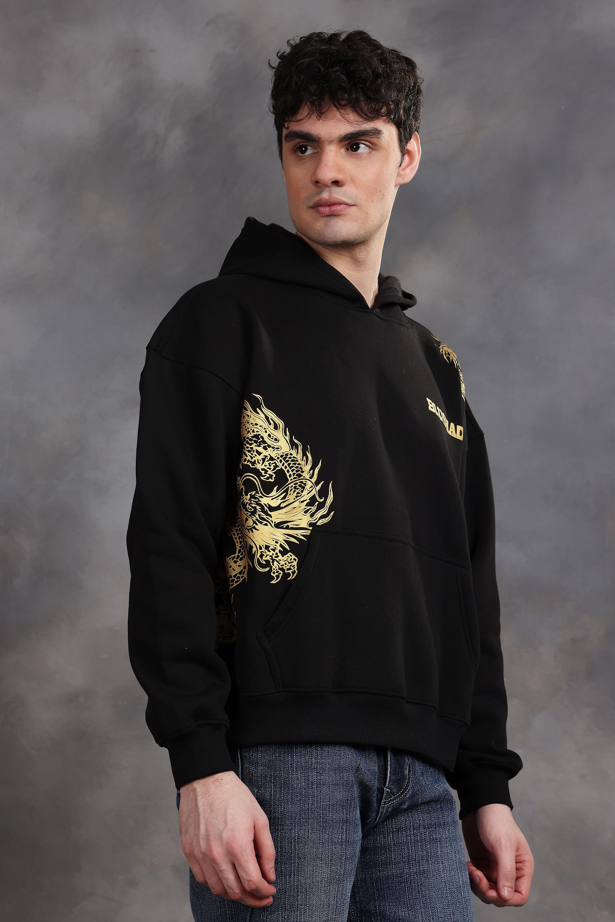 Dragon Black Oversized Hoodie