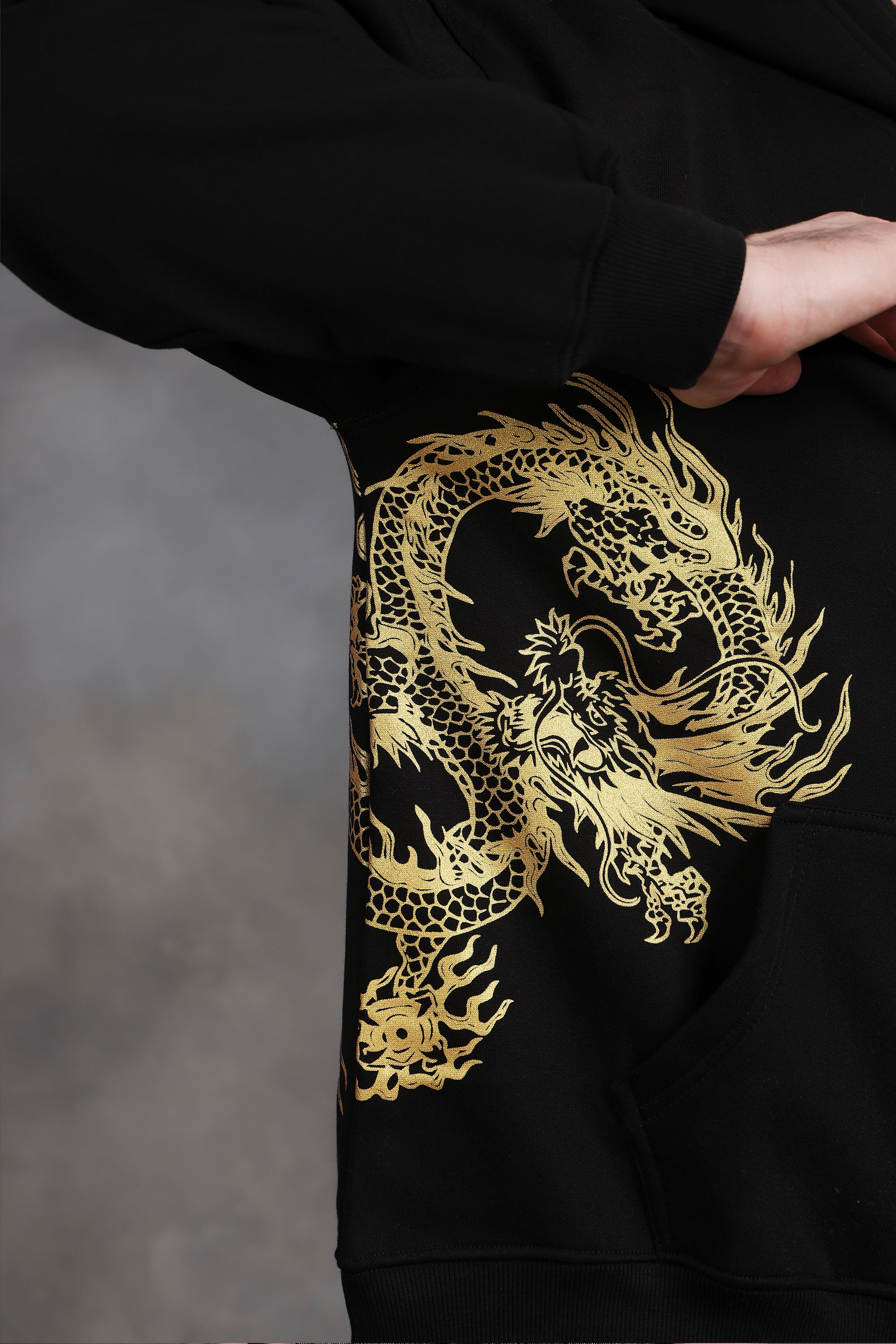 Dragon Black Oversized Hoodie