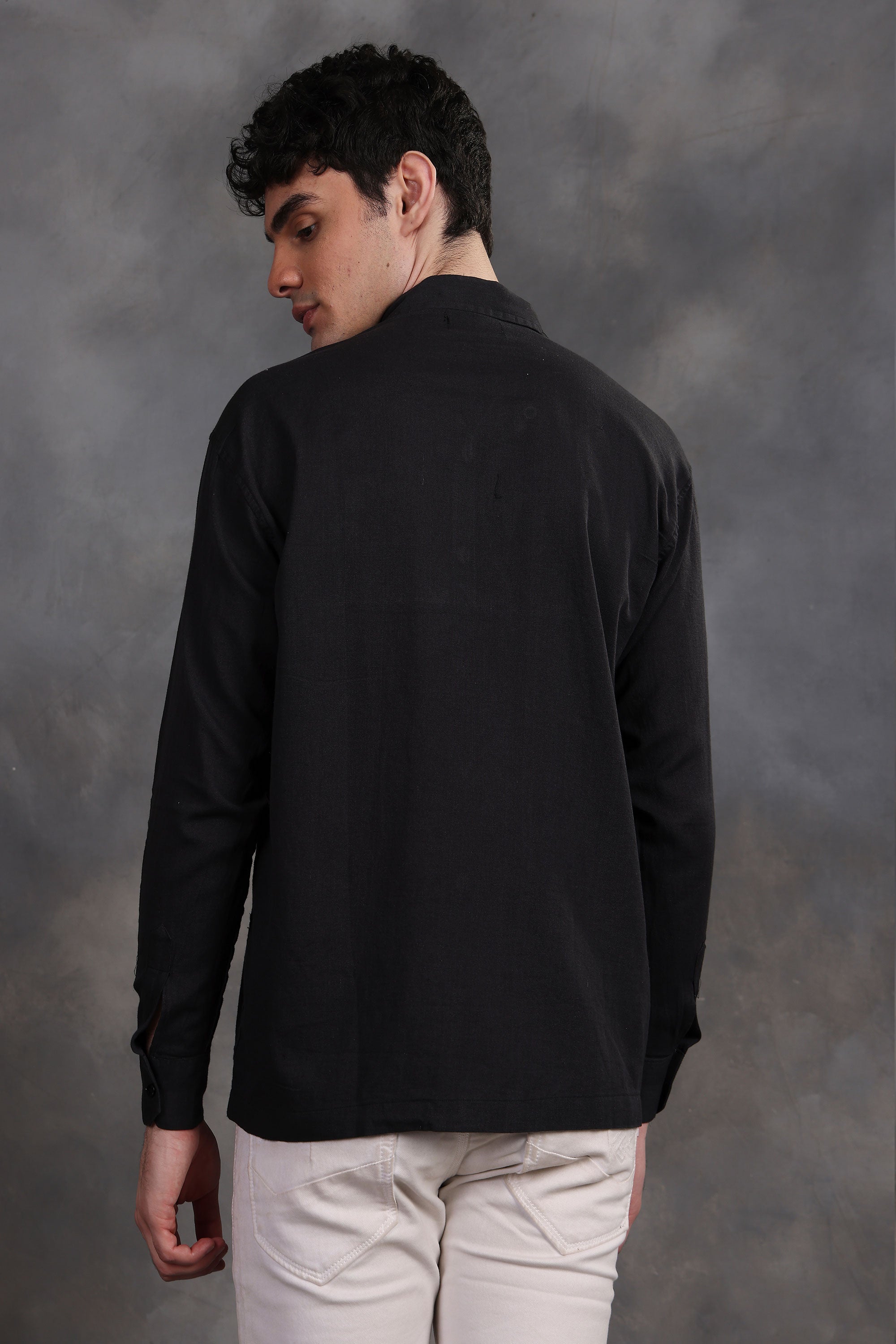 Charcoal Black Linen Shirt