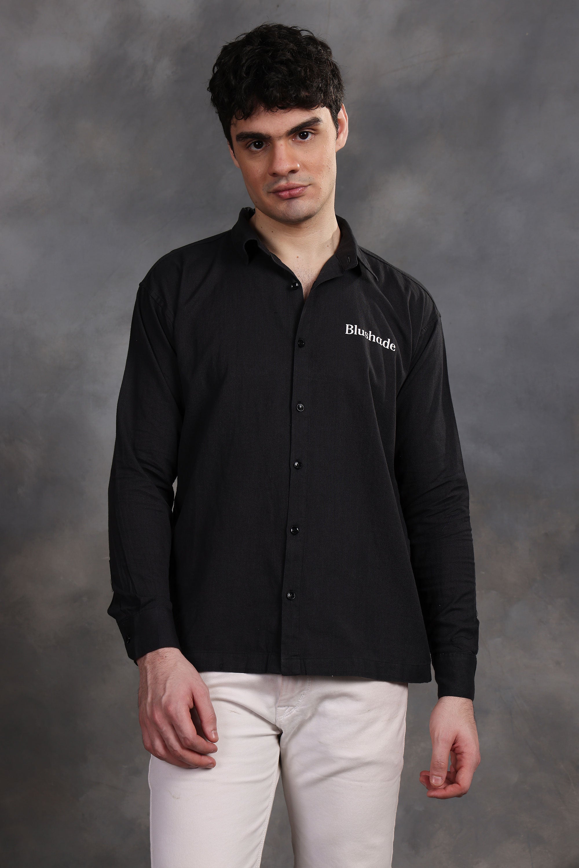 Charcoal Black Linen Shirt