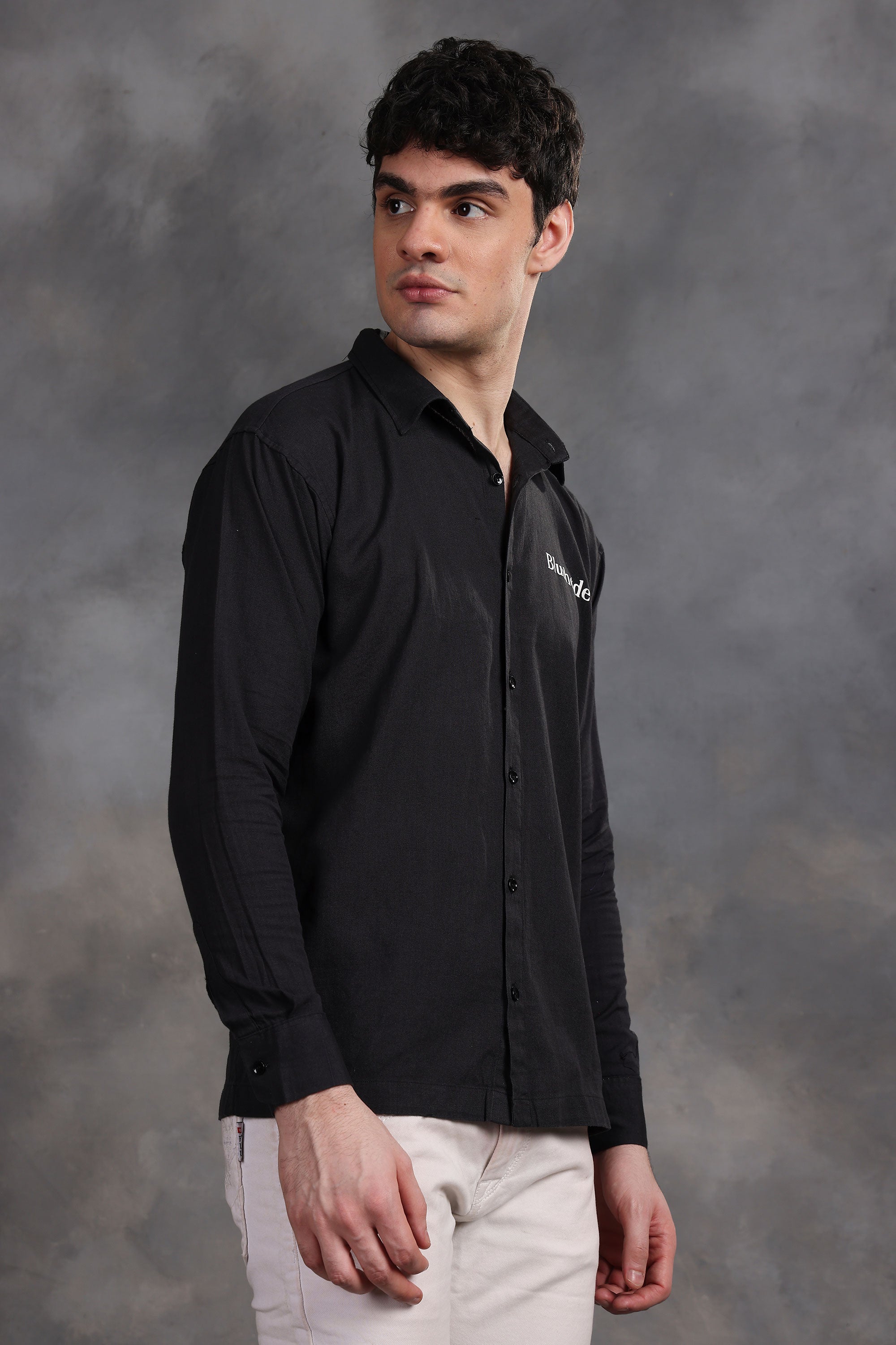 Charcoal Black Linen Shirt