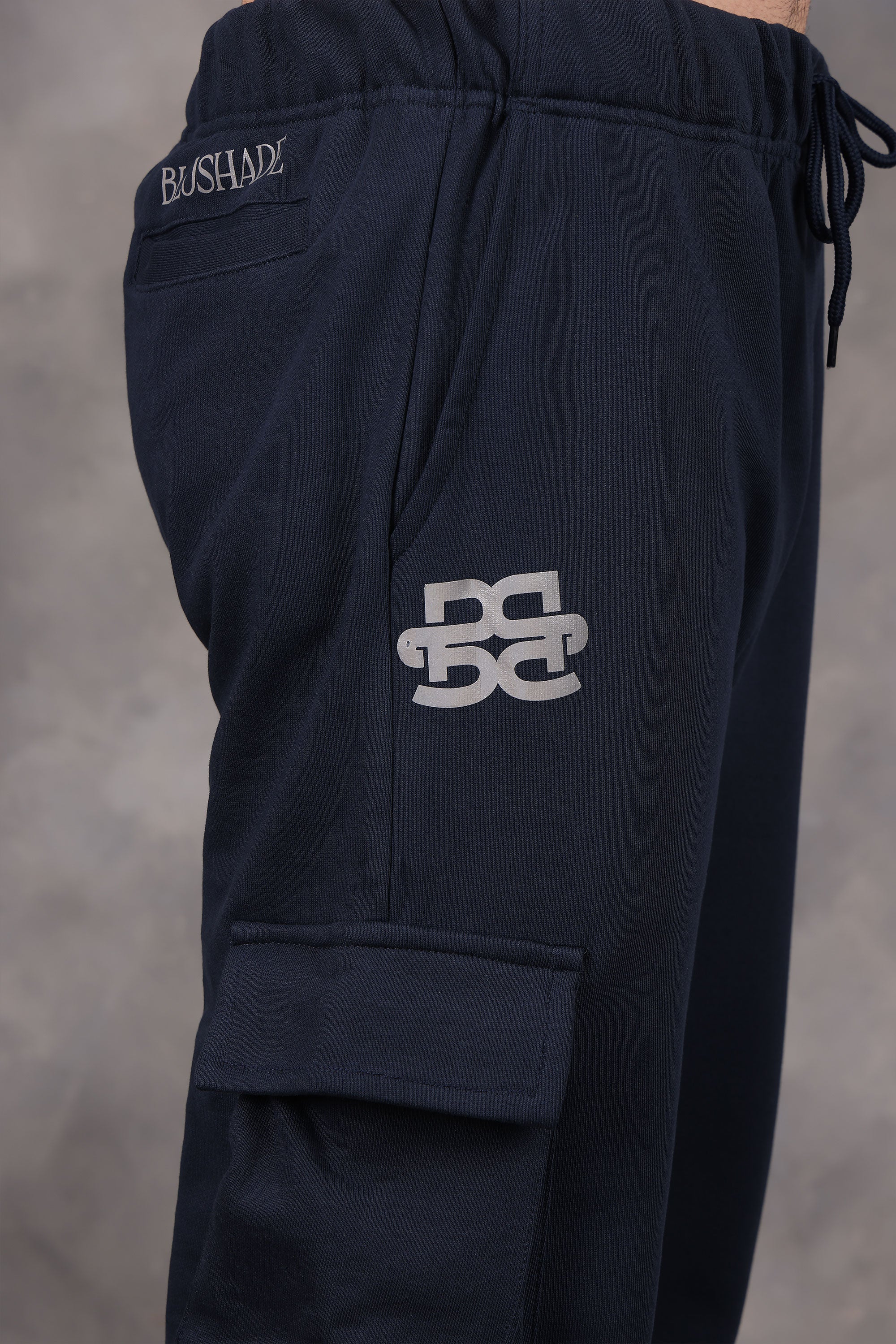 Signature Navy Blue Low-Waist Joggers