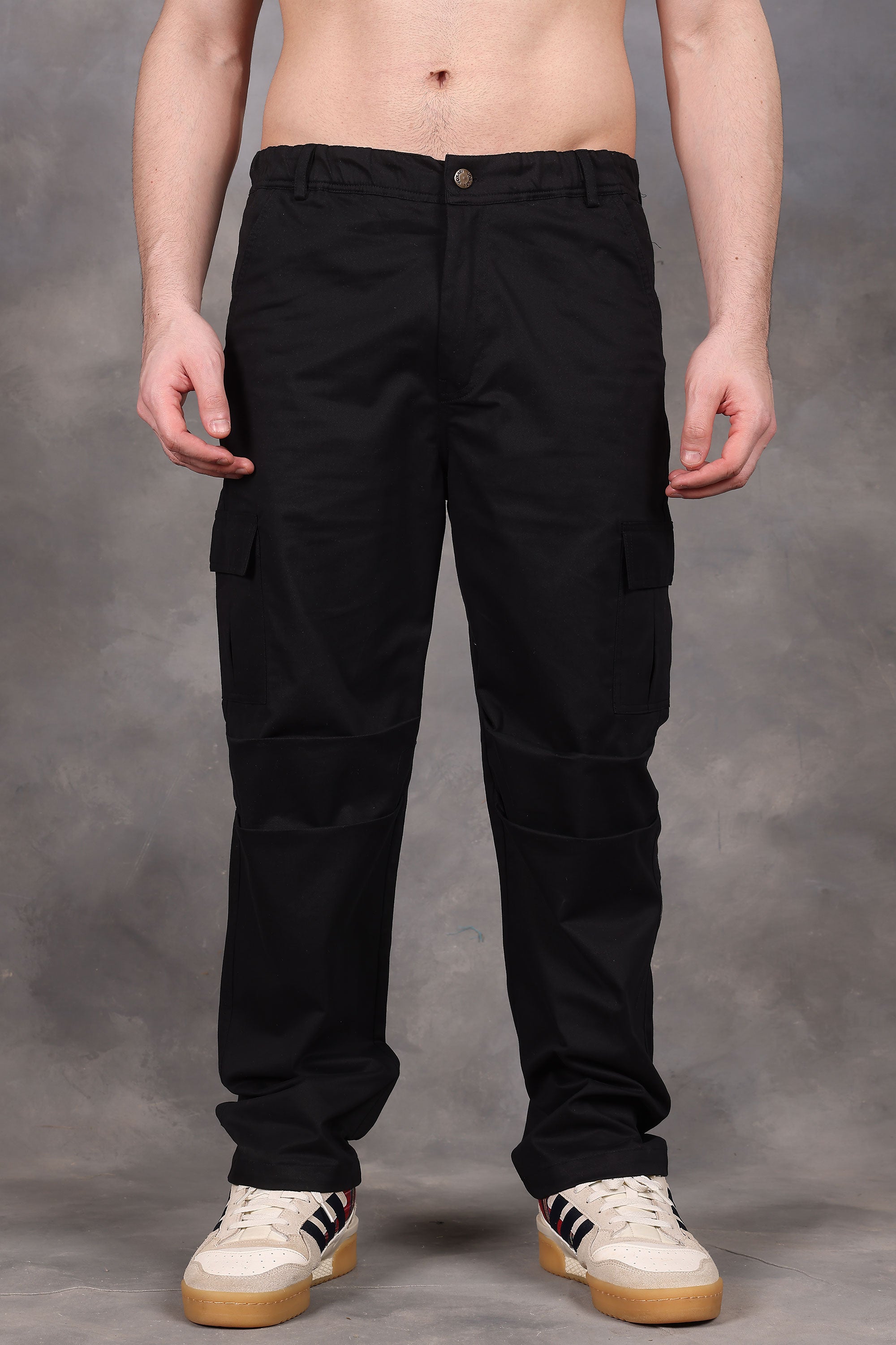 Signature Black Low-Waist Cargo Pants