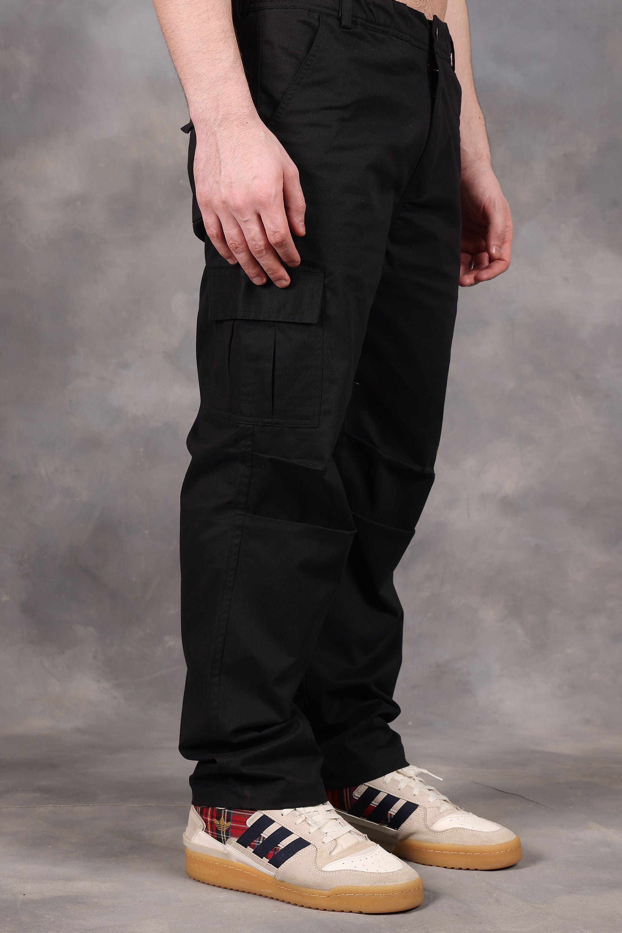 Signature Black Low-Waist Cargo Pants