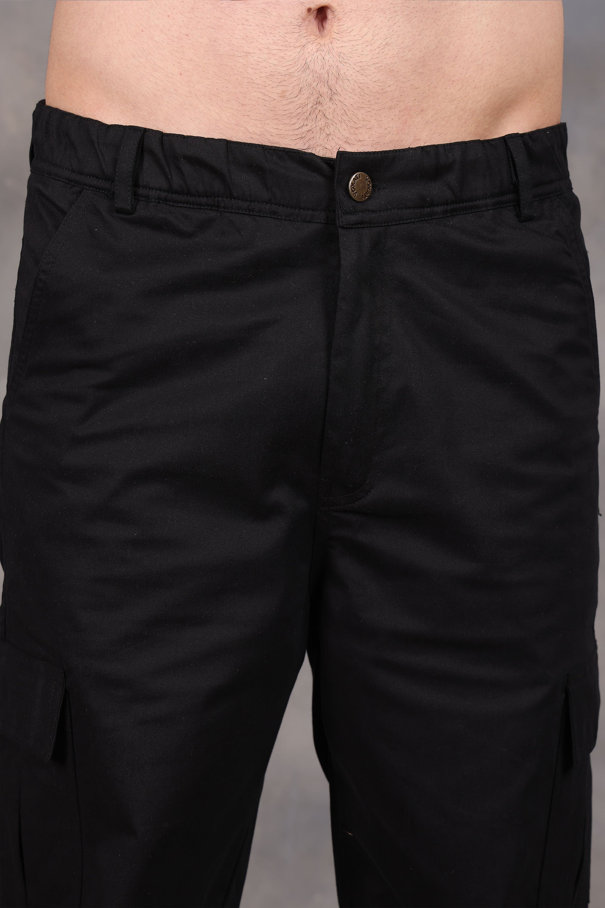 Signature Black Low-Waist Cargo Pants