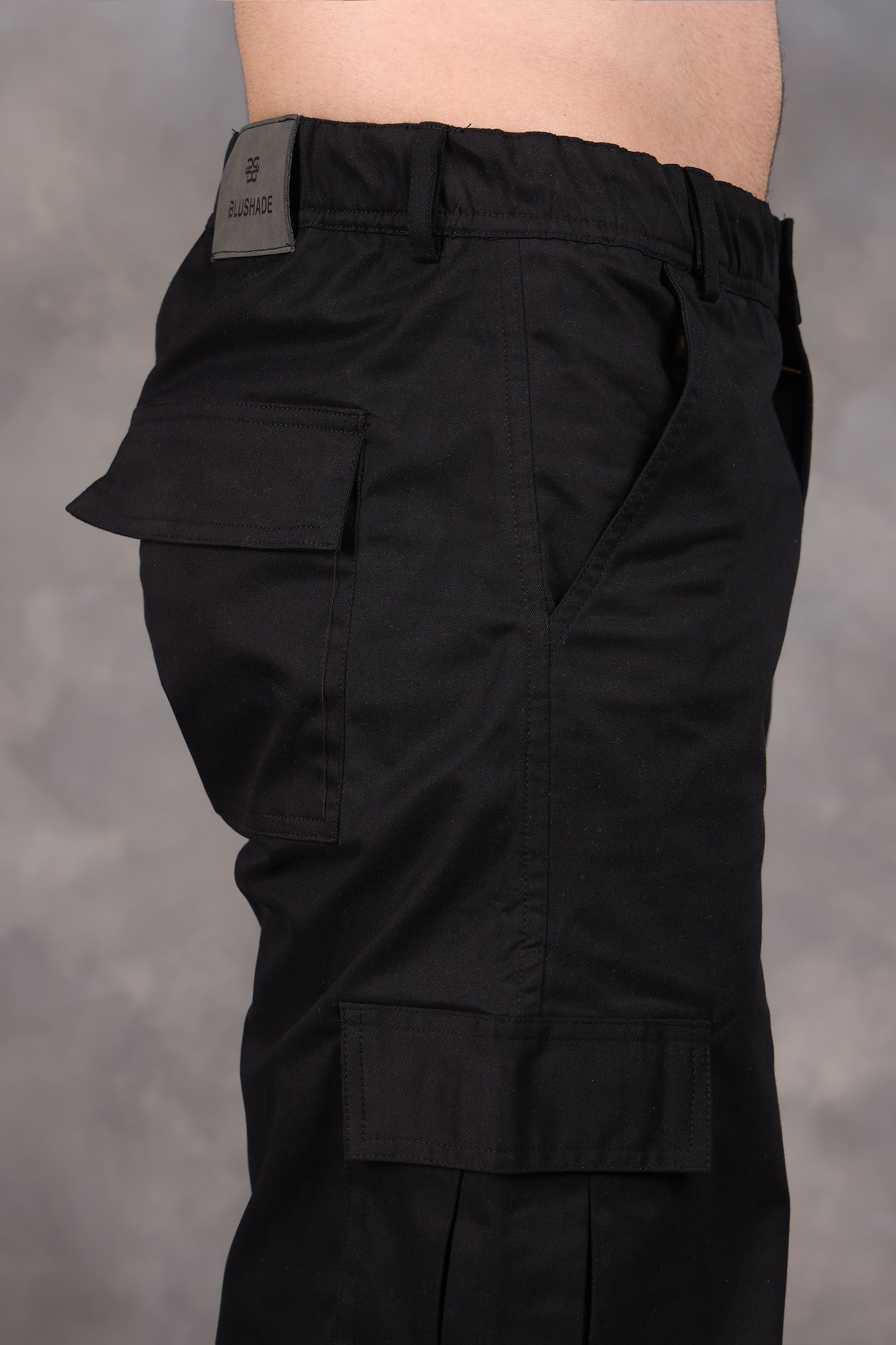 Signature Black Low-Waist Cargo Pants