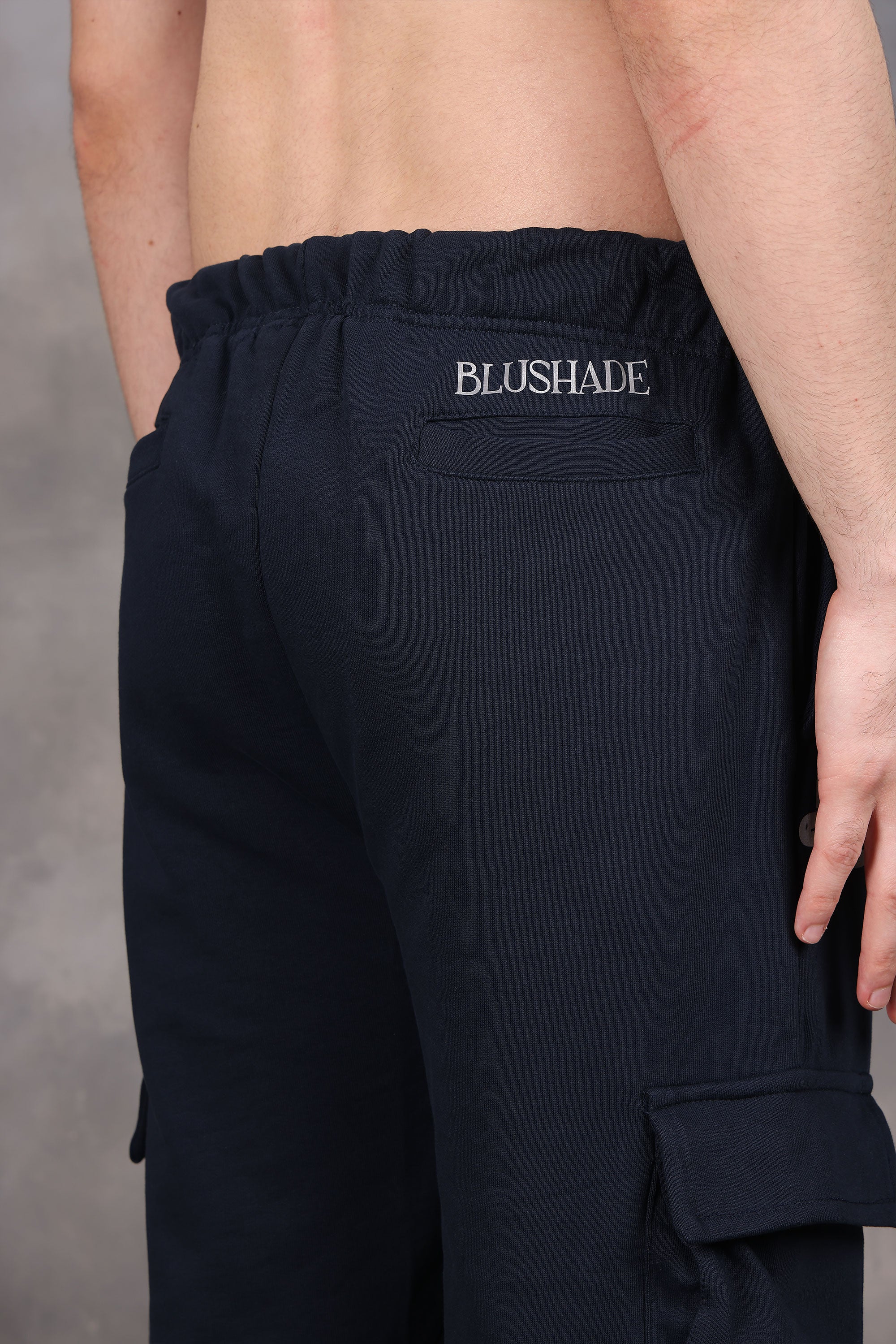 Signature Navy Blue Low-Waist Joggers