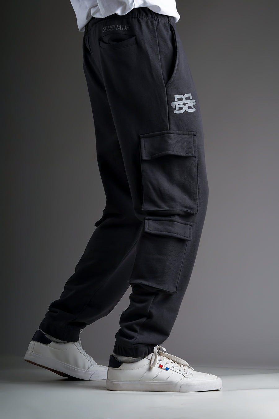 Signature Charcoal Grey Low-Waist Joggers