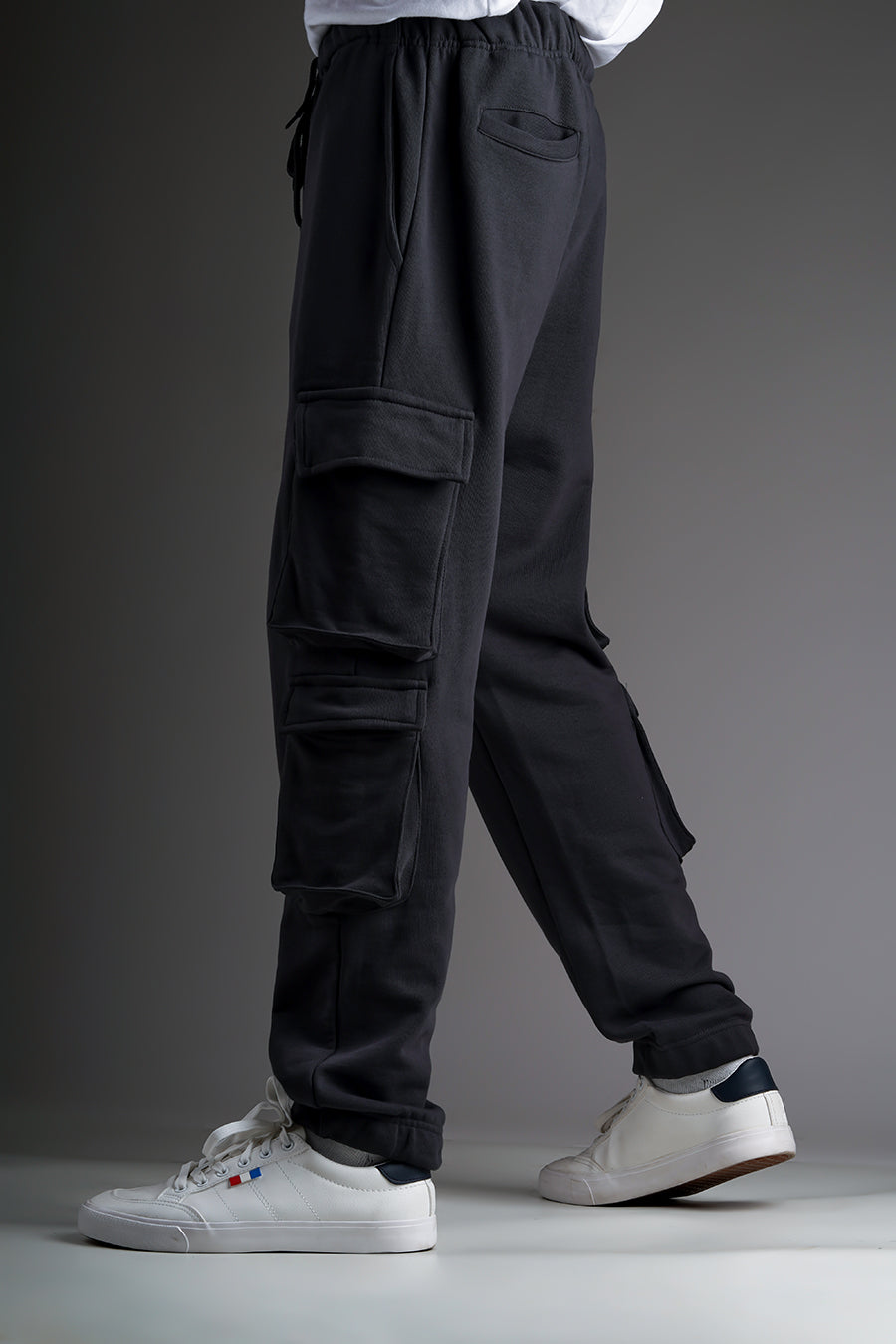 Signature Charcoal Grey Low-Waist Joggers