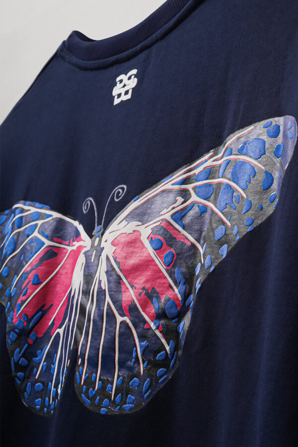 Butterfly Oversized T-Shirt (Navy)